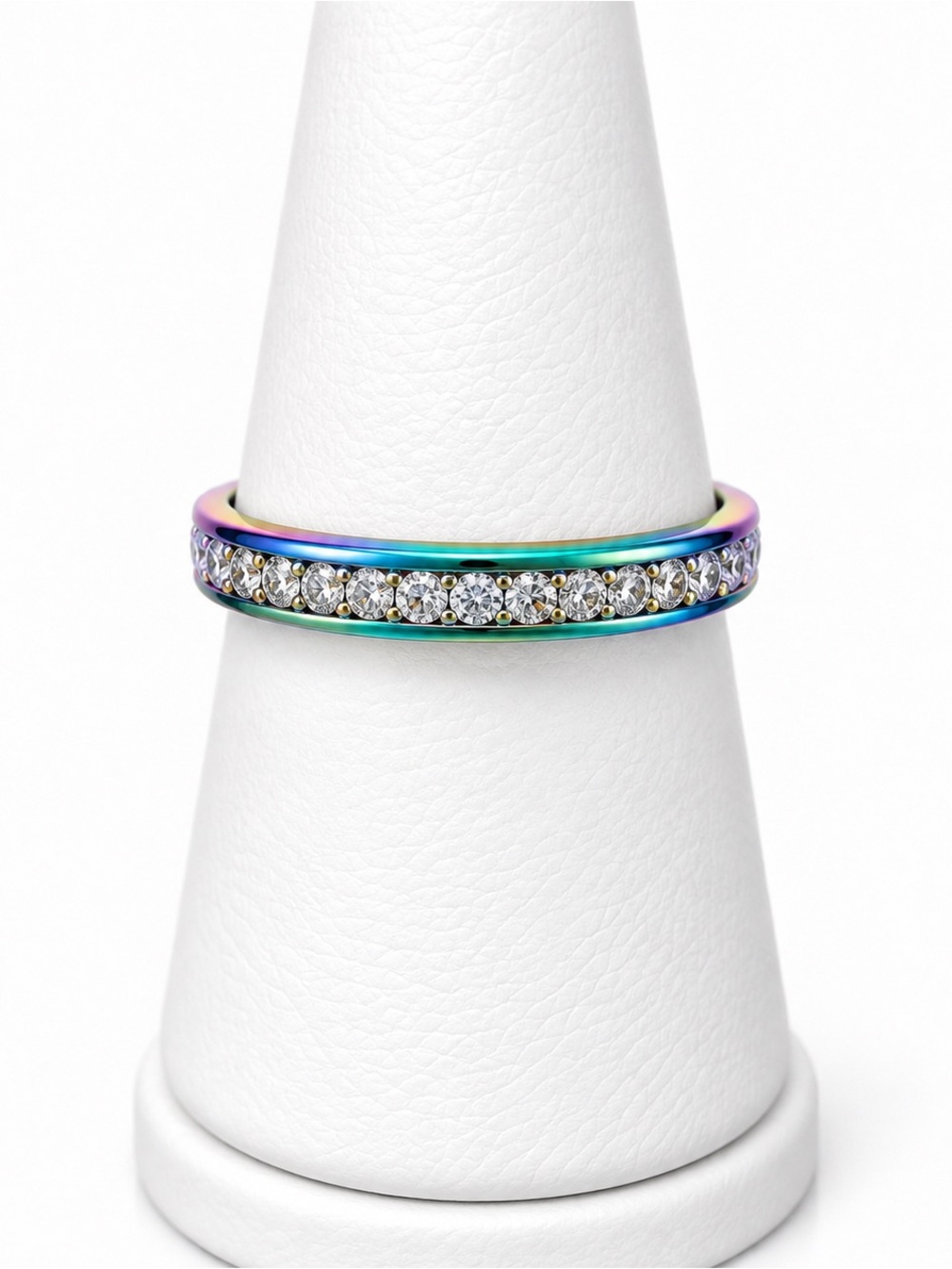 Iridescent crystal band ring size 9